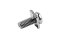 [E] น็อตยึดสายไฟ สแตนเลสชุบนิกเกิ้ล M4x10 mm พร้อมแหวนทรงสี่เหลี่ยม ขนาด 8x8 mm